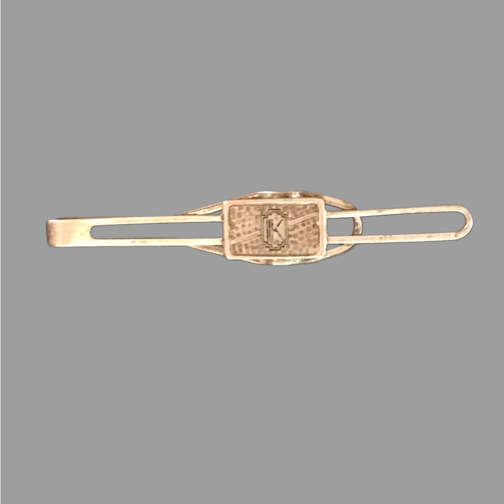 Sterling Plated VTG Giant Grip Tie Clip K Ensignia Money Clip Business Office